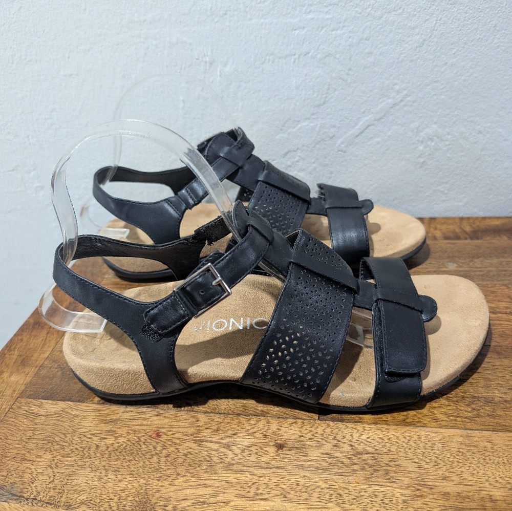 Vionic Goldie Adjustable Comfort Faux Leather‎ Sandals Women's Size 8